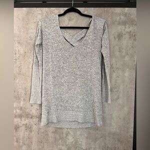 Chance or Fate Gray V-Neck Knit Top